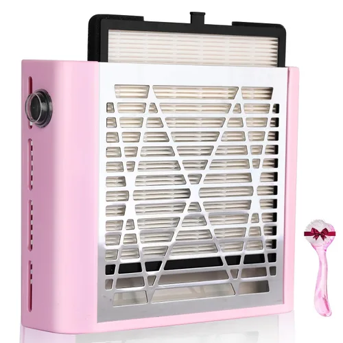 Vista 13 de CoFashion - Colector de polvo de uñas para uñas acrílicas, máquina de vacío, 80W, aspiradora eléctrica ajustable, filtro de uñas para manicura