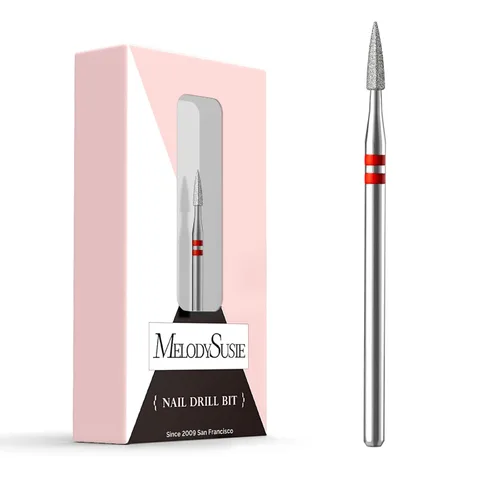 Vista 17 de MelodySusie Broca para uñas de limpieza de cutículas en forma de pera de 1.2mm, 3/32'', Limpiador profesional de carburo diamantado de seguridad