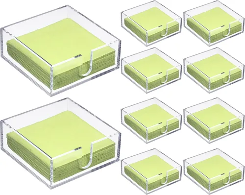 Vista 7 de Servilletero acrílico para mesa de cóctel, servilleta transparente para bebidas, cuadrado, rectangular, para cena, cocina, baño, restaurante, bar