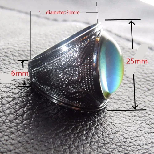 Vista 3 de Anillo de estado de ánimo cambiante de color para adultos águila hombres anillo grande de acero inoxidable antiguo declaración anillos tamaño US 11