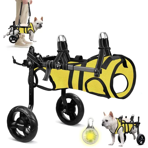Vista 7 de Arnés de repuesto para silla de ruedas para perros pequeños, chaleco ajustable para silla de ruedas para soporte de patas traseras, se adapta a