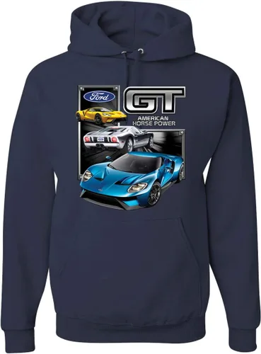Vista 3 de Wild Bobby Ford GT American Horse Power Mustang Cars and Trucks Unisex Graphic Hoodie Sweatshirt