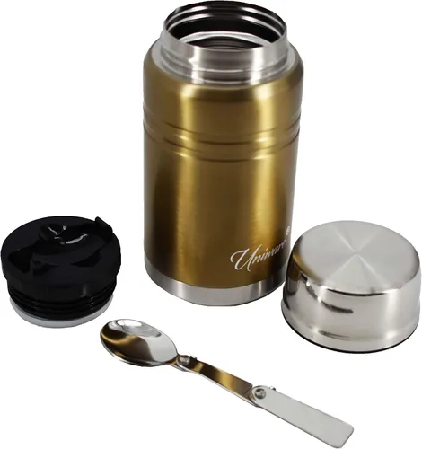 Vista 3 de 2468GD Uniware - Recipiente de vacío de acero inoxidable de doble pared con cuchara (25.4 fl oz) (dorado)