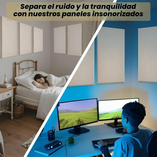 Vista 5 de 6 paneles acústicos, grandes paneles de pared insonorizados, paneles profesionales de fibra de vidrio que absorben el sonido, paneles de espuma a