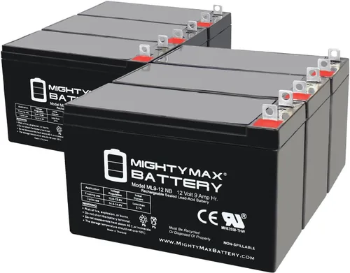 Vista 12 de Mighty Max Battery ML9-12NB - Batería recargable de 12 V, 9 Ah, terminal de tuerca y perno (NB), AGM SLA