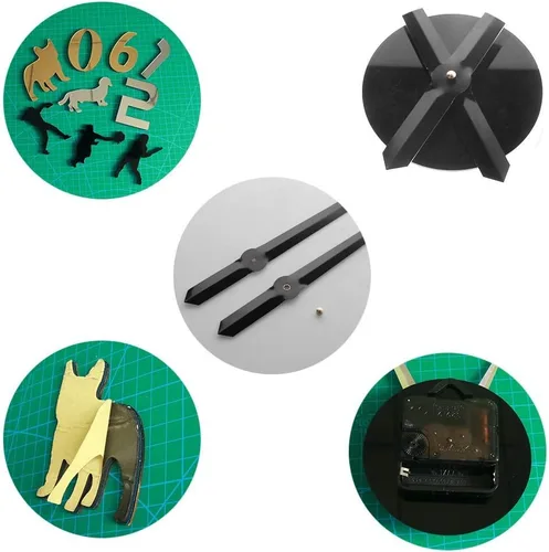 Vista 9 de The Geeky Days Reloj de pared ajustable DIY, negro, analógico, funciona con pilas, movimiento de cuarzo, silencioso, tamaño grande, diseño sin marco