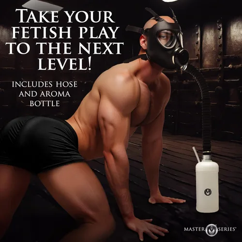 Vista 9 de Master Series Dark Inhaler Gas Mask with Bottle for Beginners, Men, Women, & Couples. One-Way Breathing
