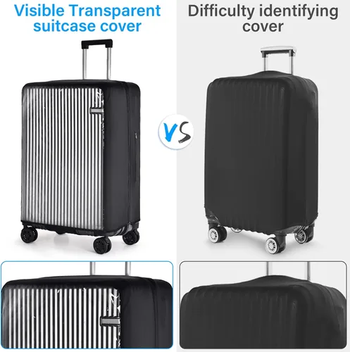 Vista 6 de oscaurt Luggage Cover Travel Suitcase Protector, No Disassembly Clear PVC Luggage Covers for Suitcase Transparent Protector