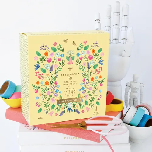 Vista 8 de Primrosia 48 bolígrafos de gel con purpurina, incluidos metálicos, pastel y fluorescentes, para libros de colorear y bolígrafos de diario
