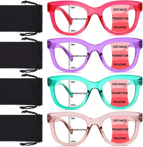 Vista 11 de Lentes de lectura progresivas multifocales para mujeres y hombres, bloqueo de luz azul, para computadora, lectores multifocales no lineales con A1