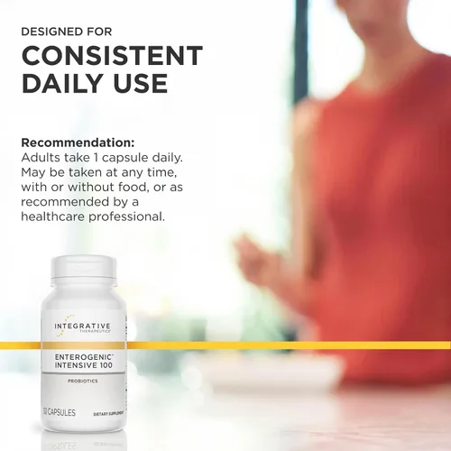 Vista 7 de Integrative Therapeutics - Enterogenic Intensive 100 - 100 mil millones UFC Probiótico de alta potencia - Varias cepas para apoyo digestivo - 30