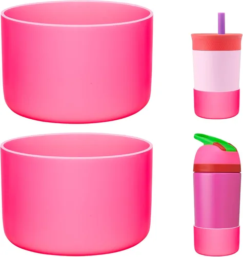 Vista 11 de 2 Pack Silicone Boot Protector Compatible with Owala 24/40oz Travel Tumbler, 12oz Insulation & 14oz Flip Water Bottle Fits 2.75-2.85" Base