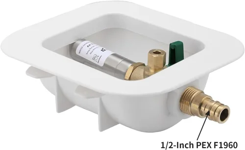 Vista 4 de Caja de salida para máquina de hielo con conexión PEX de pararrayos de martillo de agua, con válvula de cierre