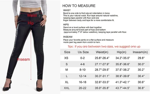 Vista 5 de Balleay Art Pantalones de piel sintética para mujer pierna delgada cintura media elásticos negros leggings de cuero con bolsillos