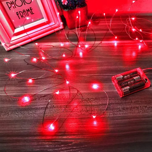 Vista 14 de Ariceleo Mini guirnalda de luces de Halloween que funcionan con pilas, 1 paquete de luces nocturnas de alambre de cobre, 3 luces AAA para Naranja