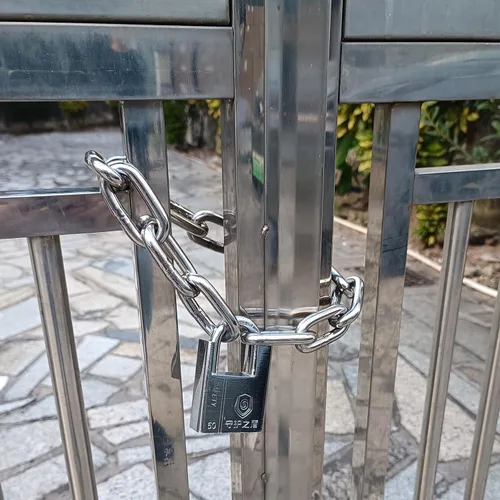 Vista 3 de WANLIAN Cerradura de cadena de seguridad con 0.315 in de grosor de acero endurecido especial de cadena redonda Cerraduras de cadena de ciclismo