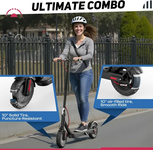 Vista 13 de Windone Electric Scooter for Adults, 430W Peak Motor, 19MPH & 17-Mile Range, Foldable Commuter Scooter with 10" Shock-Absorbing Tires & Dual Braking