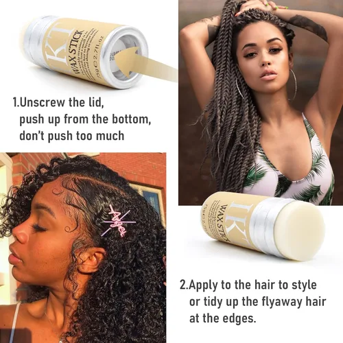 Vista 3 de Barra de Cera para Cabello para Cabellos Rebeldes – Barra de Cera para Peinar hacia Atrás para Mujeres y Niños Barra de Gel Capilar Ligera y No
