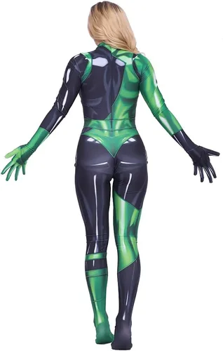 Vista 6 de Shego - Disfraces de cosplay para mujeres y niños, disfraz de Halloween Super Villian