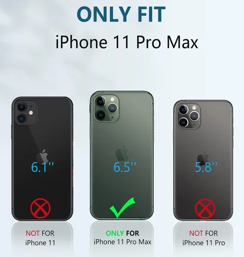 Vista 2 de FNTCASE Funda para iPhone 11 Pro-Max: Fundas protectoras resistentes a prueba de golpes con soporte - Resistente doble capa de grado militar a