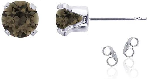 Vista 94 de Aretes de tuerca de plata de ley 925 chapados en oro de 14 quilates macizo, oro amarillo, blanco o rosa de 0.236 in Amatista
