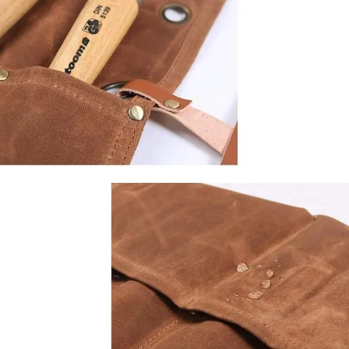 Vista 6 de Rollo de cincel, bolsa enrollable de herramientas de lona encerada, funda de transporte de cincel, bolsa de soporte de llave, organizador de 4