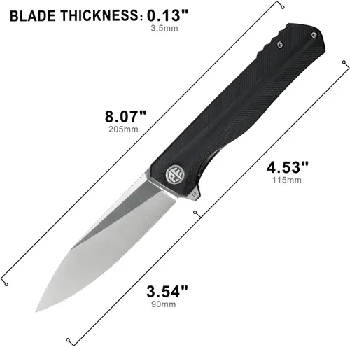 Vista 3 de Petrified fish Mango G10 Hoja de acero D2 2CR13 rodamiento de bolas plegable cuchillo de bolsillo con tapa abatible para acampar, caza, uso diario