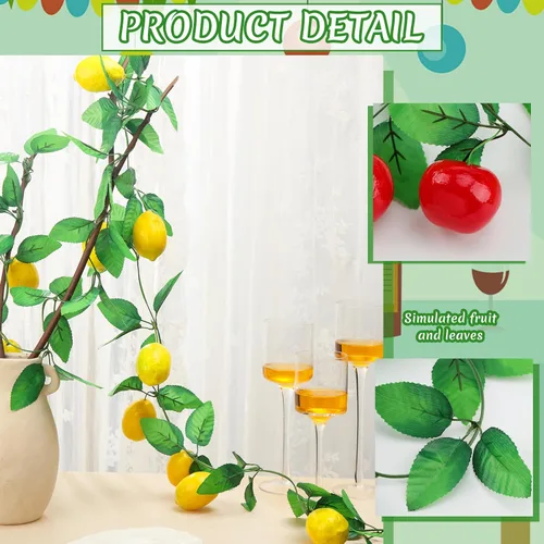 Vista 3 de 4 piezas de decoración de Sukkah frutas colgantes para Sukkot – Decoración de manzana Etrog – Suministros de fiesta de celebración judía