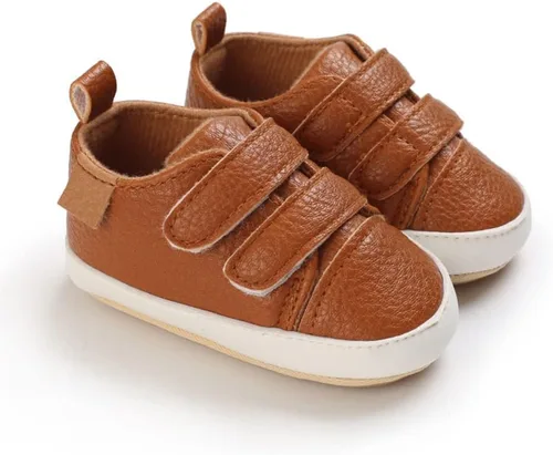 Vista 3 de Clowora Zapatos para bebés niños y niñas, suela de goma antideslizante, zapatos de cuna para recién nacidos, mocasines planos.