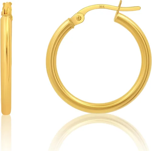 Vista 36 de Solid 10K or 14K Gold 12MM to 50MM Hoop Earrings for Women 10K oro blanco