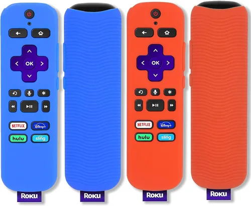 Vista 9 de Pinowu - Funda protectora de silicona compatible con el control remoto de voz Roku, antideslizante a prueba de golpes, compatible con el mando a