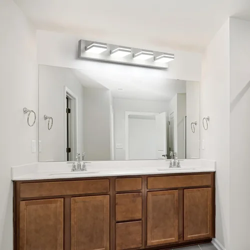Vista 5 de SineRise - Lámpara LED para tocador de baño - Moderna lámpara regulable de acrílico con acabado blanco mate para iluminación de pared sobre