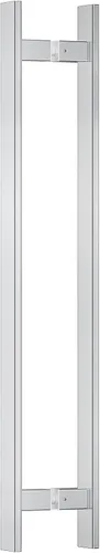 Vista 11 de Ranbo Manija de puerta rectangular en forma de H de 12 pulgadas, espalda con espalda, 7.874 in (7-7/8 pulgadas) CTC, acero inoxidable 304 de 0.047