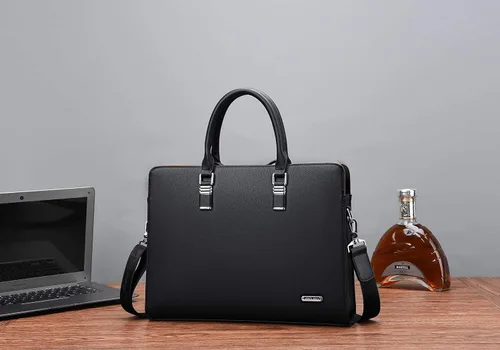 Vista 7 de FSDWG Bolsa de negocios de cuero para portátil de hombro