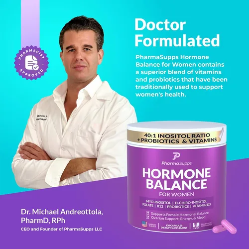 Vista 6 de Inositol+ Suplemento de equilibrio hormonal para apoyo de señalización metabólica y hormonal, el restablecimiento hormonal todo en uno para sentirse