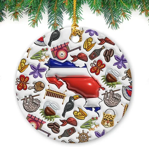 Vista 73 de Lotacy Bandera argentina argentina de Navidad de cerámica 2D impresa adorno con símbolos, decoración del hogar argentina regalos para hombres