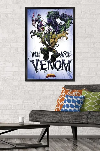 Vista 2 de Trends International Marvel Comics TV - Póster de pared de Spider- Man: Maximum Venom - We Are Venom, 22.375 x 34 pulgadas, versión enmarcada