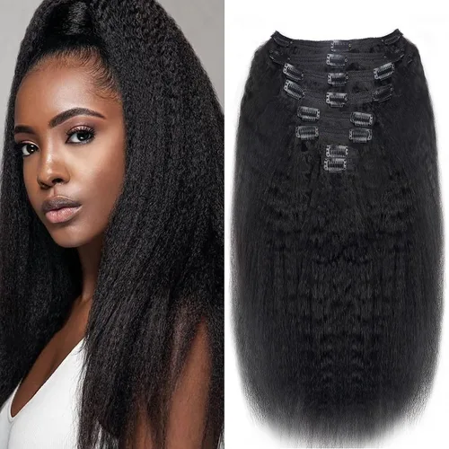 Vista 85 de Extensiones de cabello humano real rizado con clip, 4/27/4, ombré, rizado con clip, para mujer, 3C y 4A (12 pulgadas, #4/27/4)