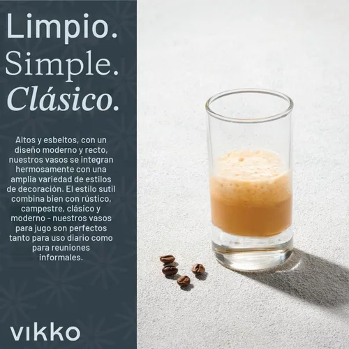 Vista 4 de Vikko Mini vasos de jugo, vasos de vidrio pequeños de 4.75 onzas, juego de 6 vasos de jugo gruesos y duraderos, vasos de jugo de base pesada de 2.1