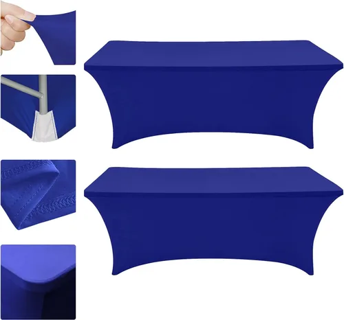 Vista 16 de Eurmax USA - Manteles rectangulares ajustables de elastano de 4 pies, mantel elástico para bodas, eventos o para decorar la mesa del patio