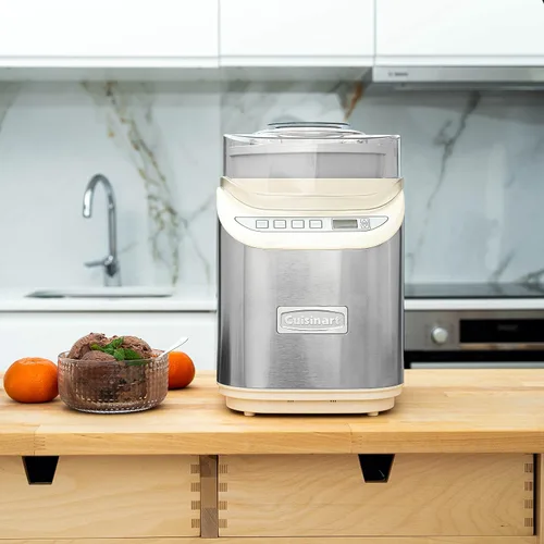 Vista 2 de Cuisinart ICE-70CRM 2-Quart Cool Creations Máquina para hacer helado, yogur congelado, gelato y sorbete, pantalla LCD con temporizador de cuenta