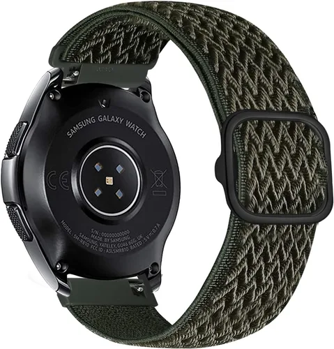 Vista 8 de 22mm Solo Loop Braided Nylon Band Compatible with Samsung Galaxy Watch Gear S3 /46mm Band,Stretchable Elastic Women Men Soft Woven Replacement
