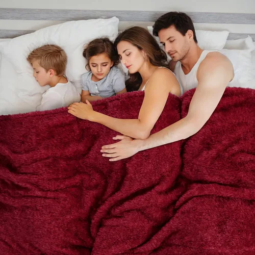 Vista 4 de Macevia Manta de tamaño California King, grande y suave de 120 x 120 pulgadas, forro polar gigante para toda la familia y exteriores para cama
