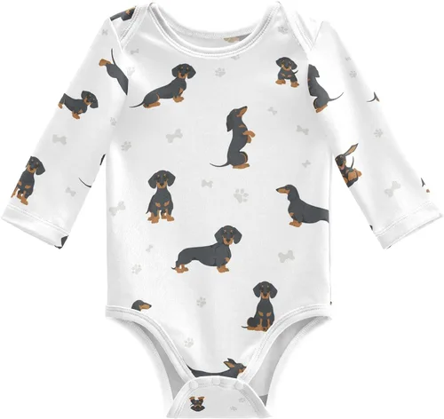 Vista 41 de vvfelixl Body de bebé negro Pug blanco manga larga algodón ropa de bebé para niños niñas 0-24 meses Multi1
