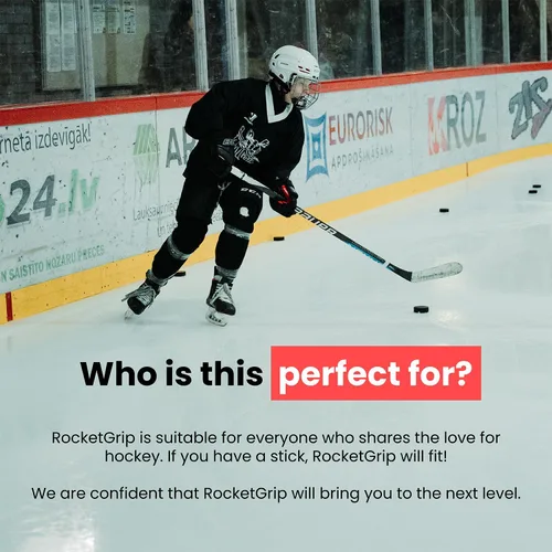 Vista 7 de Hockey Stick Replacement Grip – Stick Tape Alternative for Ice Hockey Negro