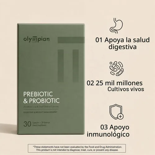 Vista 3 de Olympian Labs - Prebióticos y probióticos completos para mujeres y hombres – 25 mil millones de UFC, 6 cepas – Salud inmunológica, digestiva