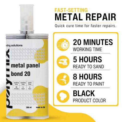 Vista 2 de Polymix Panel Bond 20 Adhesivo Cartucho de 200ml y Dos Boquillas de Mezcla para Aplicación