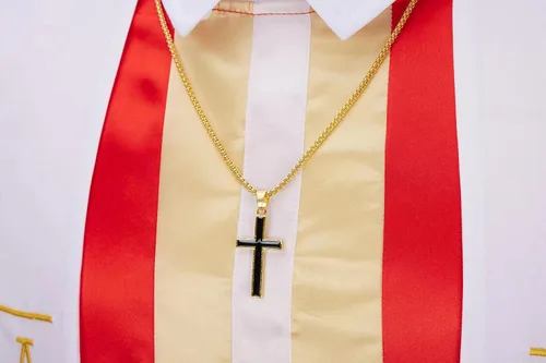 Vista 9 de Disfraz de Papa para hombre, disfraz de pontífice adulto, traje de cardenal católico bíblico para hombre, disfraz de Halloween