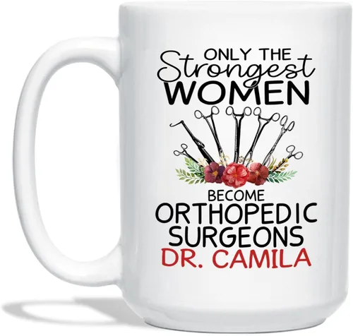 Vista 22 de Taza de café con nombre personalizada para hombres, mujeres, cirujano médico, taza de café blanca personalizada para cirujano ortopédico, taza