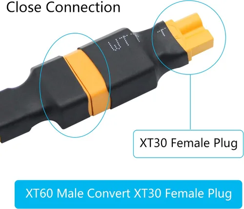 Vista 6 de 2 pares de adaptadores XT60 a XT30 macho hembra, XT30 a XT60 conector inalámbrico enchufe para RC FPV Drone Car Lipo NiMH cargador de batería ESC